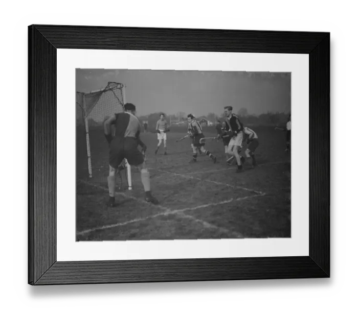 Framed Print : Boys playing Lacrosse at Sidcup County School, Kent. 12 February 1938 Framed Print : Boys playing Lacrosse at Sidcup County School, Kent. 12 February 1938