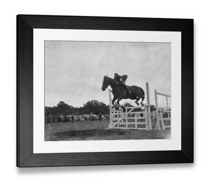Framed Print : A horse show in Westerham, Kent. The show jumping competition. 1936 Framed Print : A horse show in Westerham, Kent. The show jumping competition. 1936