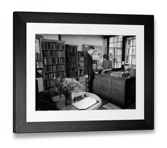 Framed Print : Petts Wood Library in Kent 11th July 1949 Framed Print : Petts Wood Library in Kent 11th July 1949