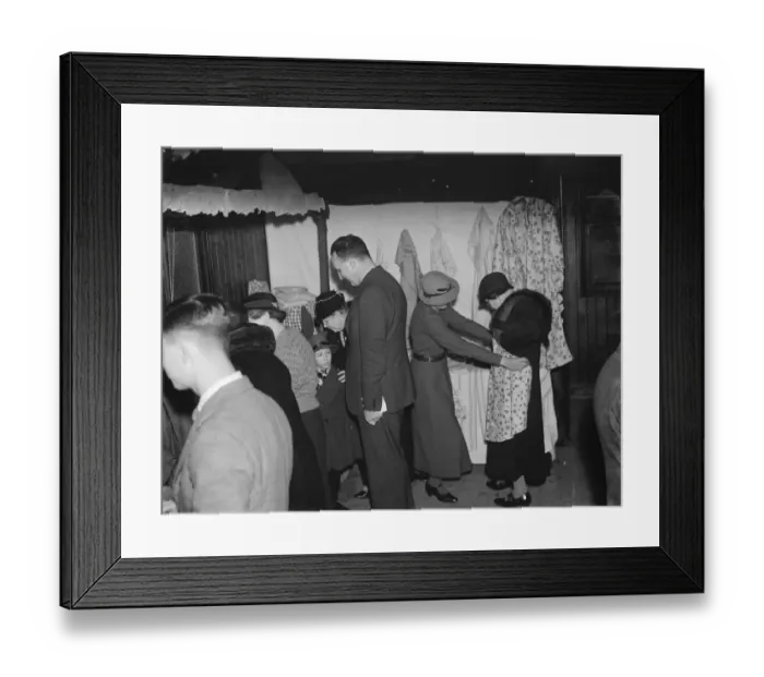 Framed Print : Christmas bazaar at Holy Redeemer, Lamorbey, Kent. 1936 Framed Print : Christmas bazaar at Holy Redeemer, Lamorbey, Kent. 1936