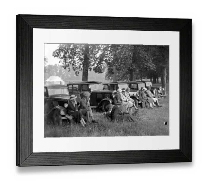 Framed Print : Polo at Chislehurst, Kent. The car grandstand. 1934