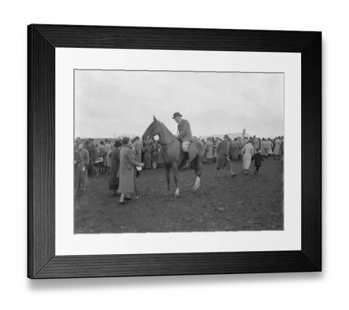 Framed Print : Royal Artillery Point to Point at Green Street Green. Sir Waldron on horseback