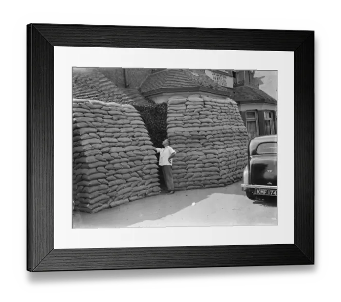 Framed Print : Sandbag protection for Livingstone Hospital at Gravesend, Kent. 1939 Framed Print : Sandbag protection for Livingstone Hospital at Gravesend, Kent. 1939