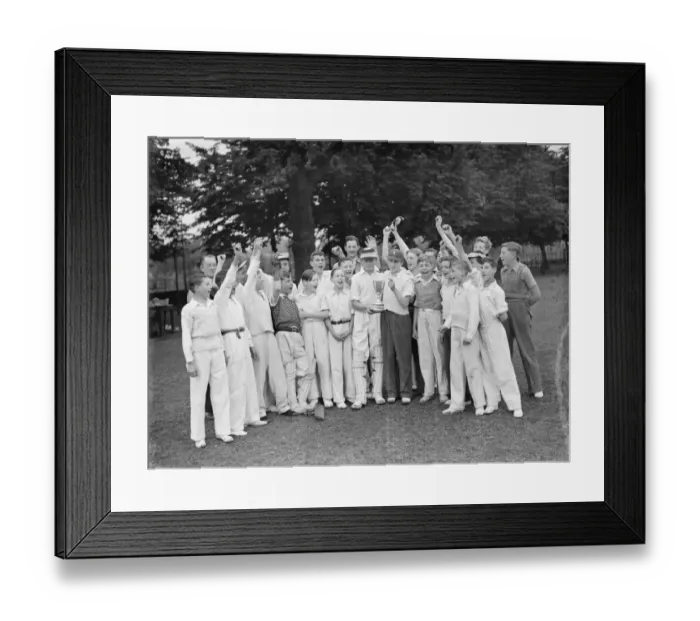 Framed Print : Young cricket players in Lewisham, London. 1939 Framed Print : Young cricket players in Lewisham, London. 1939