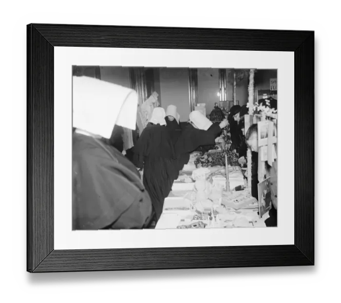 Framed Print : The Christmas Bazaar held at the Convent School in Sidcup, Kent. 1936 Framed Print : The Christmas Bazaar held at the Convent School in Sidcup, Kent. 1936
