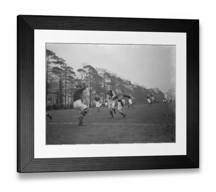 Framed Print : Football match in the Kent Junior Cup, Brent School O B versus White Horse Framed Print : Football match in the Kent Junior Cup, Brent School O B versus White Horse
