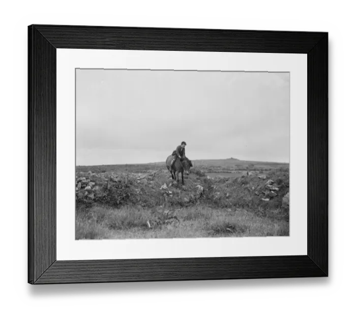Framed Print : A young boy rides a horse bareback. 1936 Framed Print : A young boy rides a horse bareback. 1936