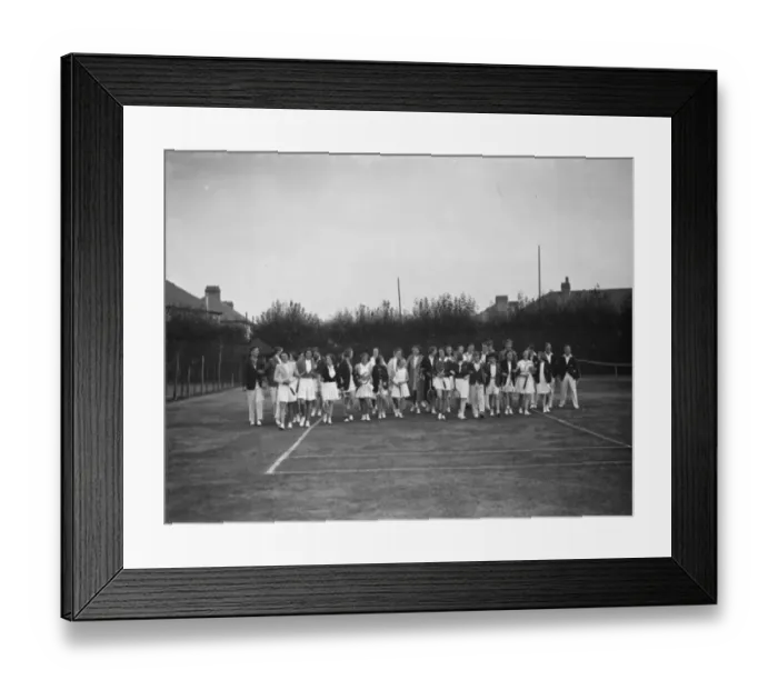 Framed Print : Bexley Junior Lawn Tennis Club in Kent. A group photograph. 1938 Framed Print : Bexley Junior Lawn Tennis Club in Kent. A group photograph. 1938