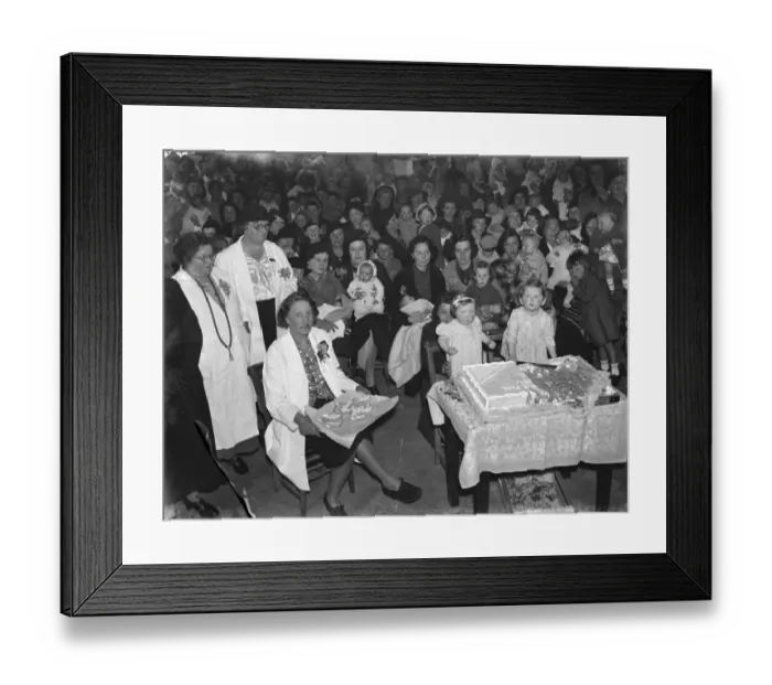 Framed Print : A birthday party at the welfare centre in Orpington, Kent. 1939 Framed Print : A birthday party at the welfare centre in Orpington, Kent. 1939