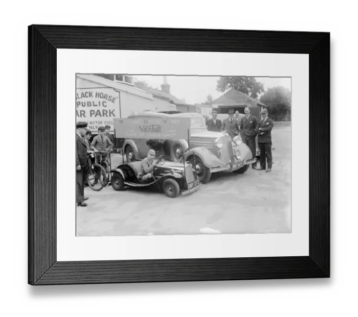 Framed Print : Vauxhall car fleet, big and small, at Sidcup, Kent. 1935 Framed Print : Vauxhall car fleet, big and small, at Sidcup, Kent. 1935