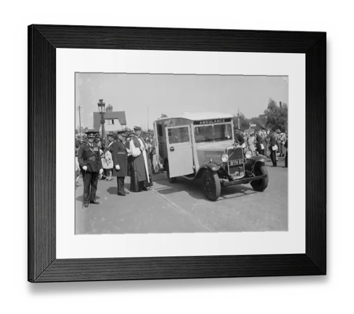 Framed Print : Dedication of a new ambulance at Crayford. 1935