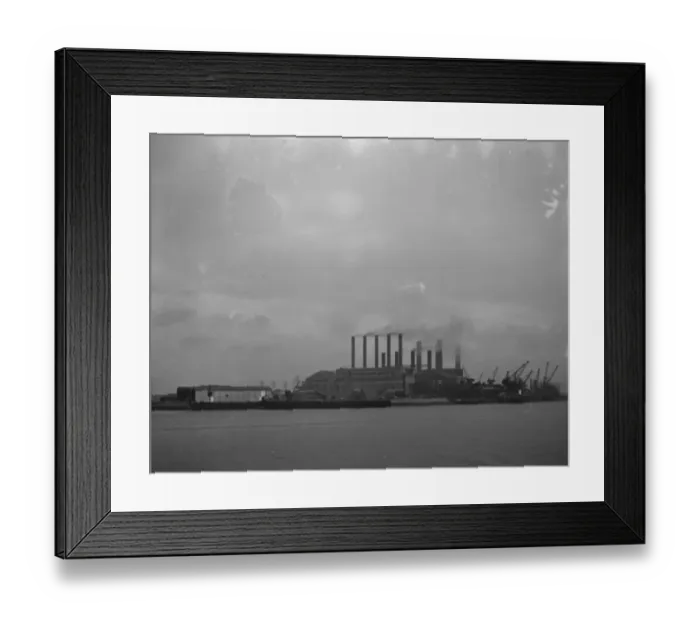 Framed Print : Ford works viewed from the river Thames