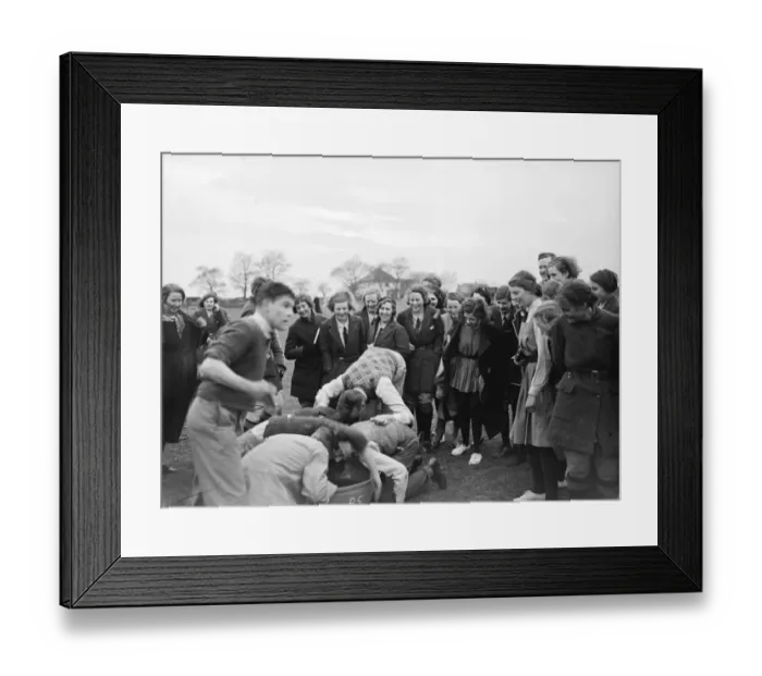 Framed Print : Swanley College sports day. Apple bobbing. 1935 Framed Print : Swanley College sports day. Apple bobbing. 1935