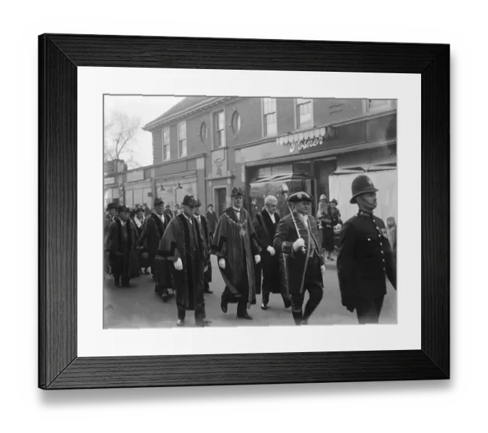 Framed Print : Civic service at the Dartford Parish Church in Kent. 1936 Framed Print : Civic service at the Dartford Parish Church in Kent. 1936