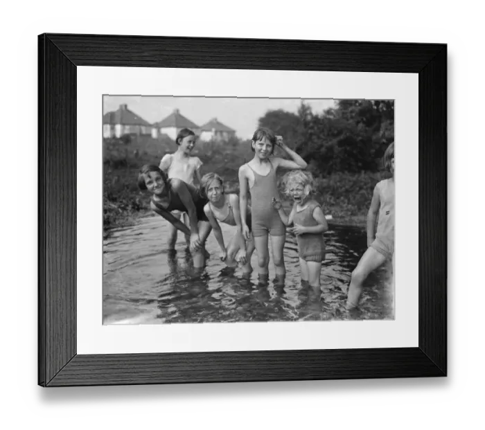 Framed Print : Children enjoying the paddling pool in St Mary Cray, Kent. 1936 Framed Print : Children enjoying the paddling pool in St Mary Cray, Kent. 1936