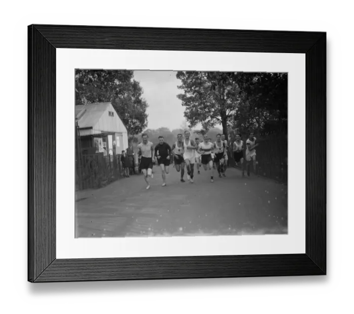 Framed Print : Runners from the Dartford Harriers during a road race. 25 October 1935