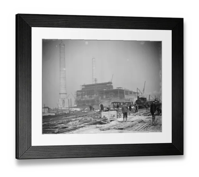Framed Print : A general view of the new coal electric power station under construction near Dartford Framed Print : A general view of the new coal electric power station under construction near Dartford