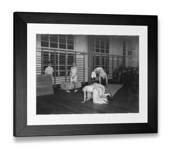 Framed Print : Gymnastics demonstration by boys at the Dartford Technical School in Kent Framed Print : Gymnastics demonstration by boys at the Dartford Technical School in Kent
