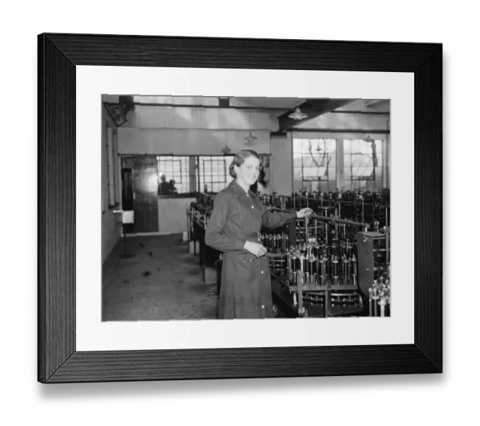 Framed Print : Beauty Queen ( Barbara Fox ) at work. 1937