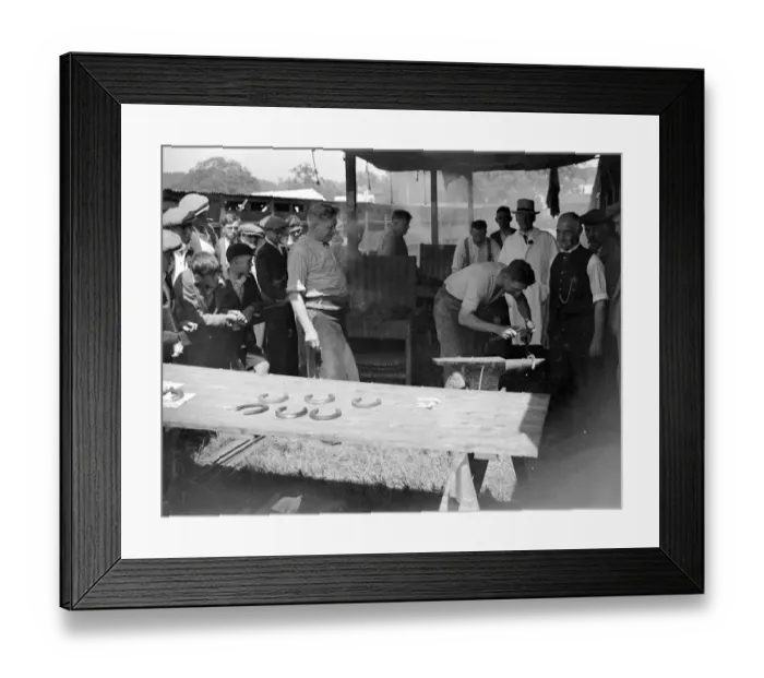 Framed Print : Tunbridge Wells Show. Shoeing class. 1934 Framed Print : Tunbridge Wells Show. Shoeing class. 1934