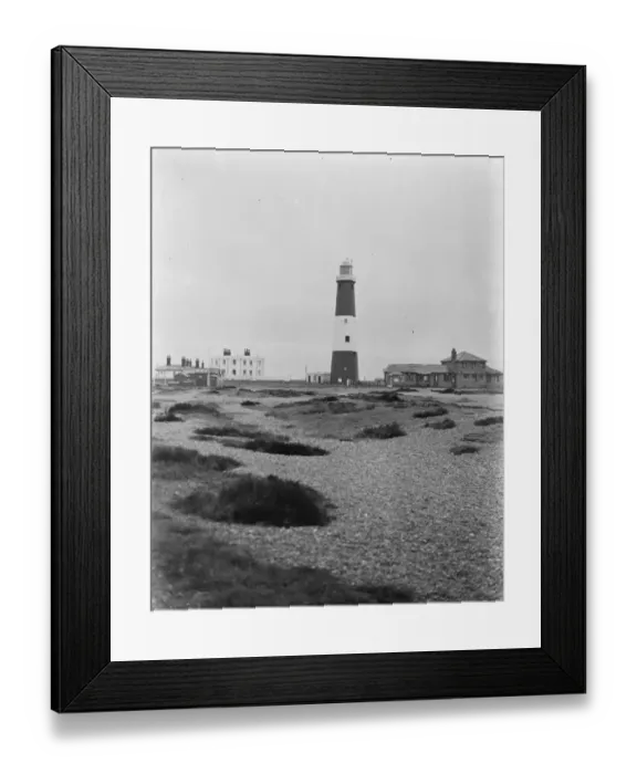 Framed Print : Dungeness light house in Kent. 17 January 1939 Framed Print : Dungeness light house in Kent. 17 January 1939