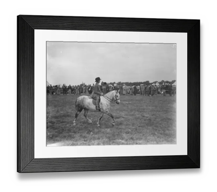 Framed Print : A horse show in Westerham, Kent. Young girl riding a pony. 1936 Framed Print : A horse show in Westerham, Kent. Young girl riding a pony. 1936