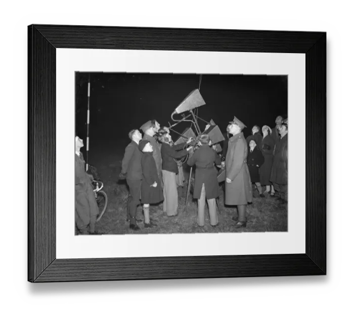 Framed Print : Anti aircraft display in Dartford, Kent. An aircraft sound locator device demonstration Framed Print : Anti aircraft display in Dartford, Kent. An aircraft sound locator device demonstration
