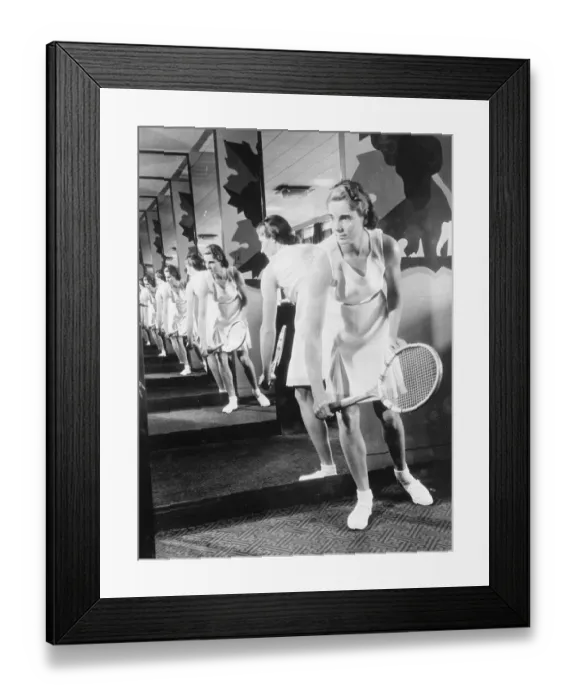 Framed Print : Kay Stammers designs own tennis dress. Kay Stammers, the attractive British tennis player Framed Print : Kay Stammers designs own tennis dress. Kay Stammers, the attractive British tennis player
