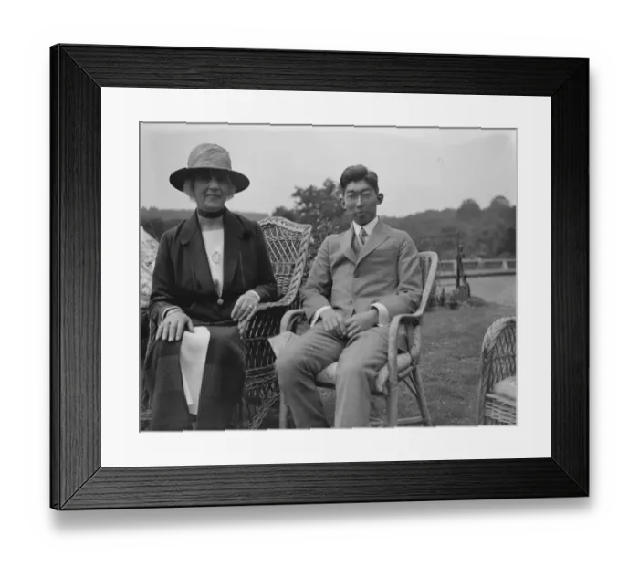Framed Print : At Kerry House, Kingston Hill Mrs Drummond ( left ) with Prince Chichibu, second Framed Print : At Kerry House, Kingston Hill Mrs Drummond ( left ) with Prince Chichibu, second