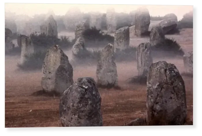 Print : Some of the 5, 000 menhirs at Carnac, Morbihan, Southern Brittany, France Print : Some of the 5, 000 menhirs at Carnac, Morbihan, Southern Brittany, France