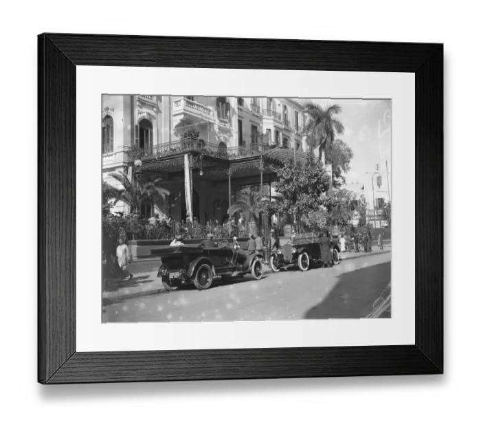Framed Print : The Cairo Season; the famous Shepheards Hotel showing the terrace. February 1925 Framed Print : The Cairo Season; the famous Shepheards Hotel showing the terrace. February 1925