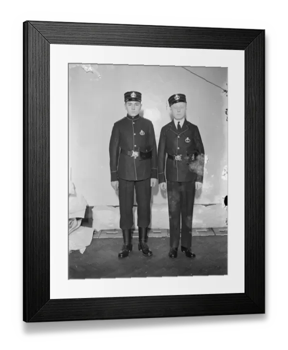 Framed Print : New uniforms will make Post Office messenger boys smarter for Coronation. Shoe replace boots Framed Print : New uniforms will make Post Office messenger boys smarter for Coronation. Shoe replace boots