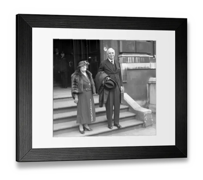 Framed Print : Budget Day, 1938. Sir John Simon and Lady Simon. 26 April 1938 Simon, John Allsebrook Framed Print : Budget Day, 1938. Sir John Simon and Lady Simon. 26 April 1938 Simon, John Allsebrook