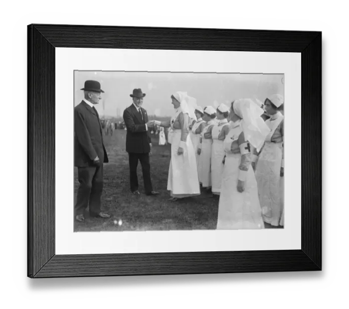 Framed Print : On the Grass of Drumbeg Sir Edward Carson Inspecting the Red Cross Nurses Framed Print : On the Grass of Drumbeg Sir Edward Carson Inspecting the Red Cross Nurses
