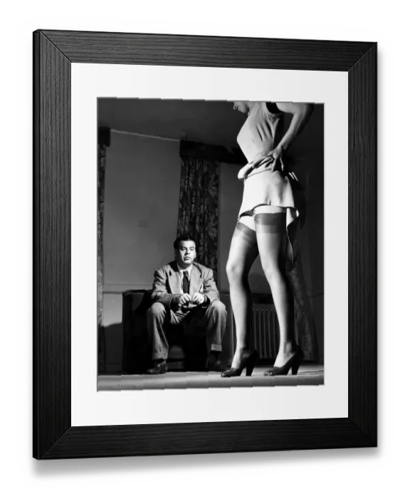 Framed Print : A stripper performs a solo show to a client. Undated 1940 s Framed Print : A stripper performs a solo show to a client. Undated 1940 s