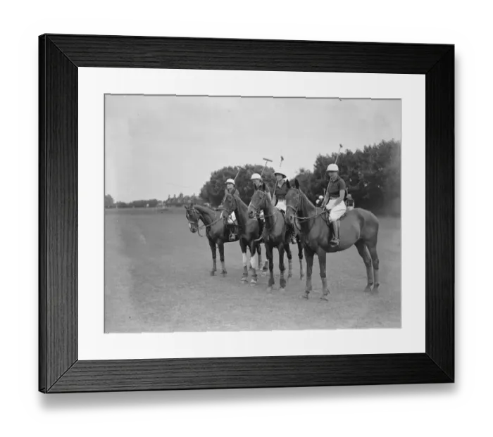 Framed Print : Ladies Inter Club Polo at Ranelagh - Ferne A team left to right Miss Joan Lysley Framed Print : Ladies Inter Club Polo at Ranelagh - Ferne A team left to right Miss Joan Lysley