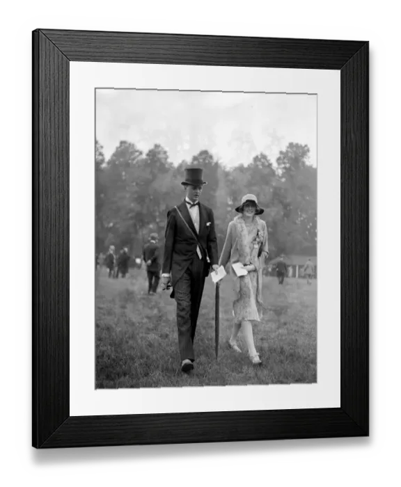 Framed Print : Derby Day at Epson. Lord Blandford and Mrs Euan Wallace. 1927 Framed Print : Derby Day at Epson. Lord Blandford and Mrs Euan Wallace. 1927