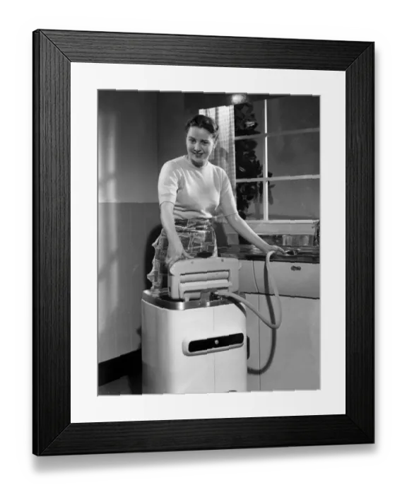 Framed Print : Woman doing the washing Framed Print : Woman doing the washing