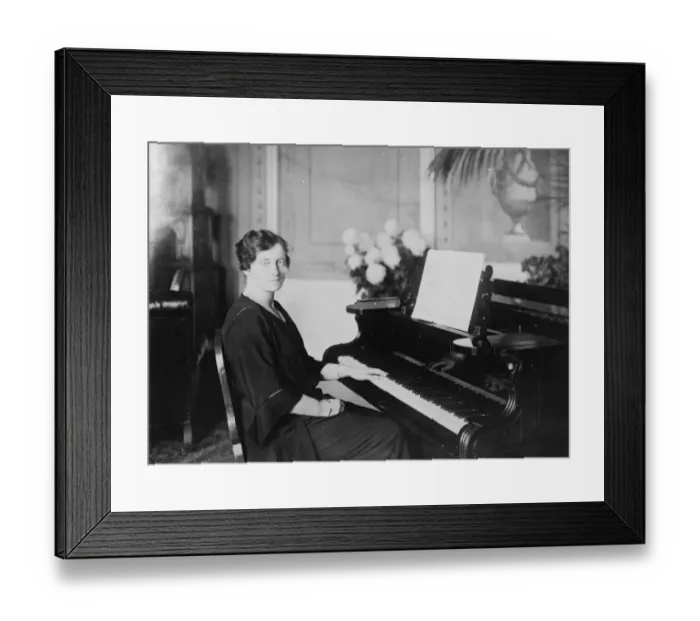 Framed Print : The Queen of Denmark on her piano 23 April 1923 Framed Print : The Queen of Denmark on her piano 23 April 1923