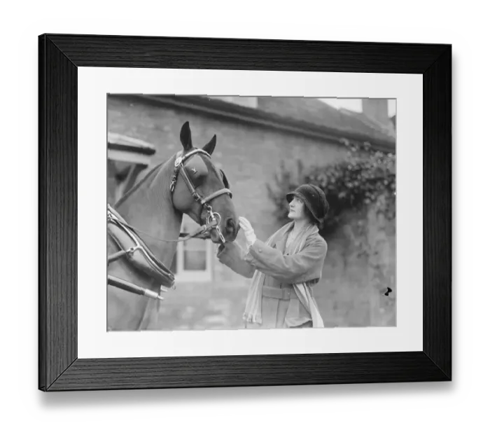 Framed Print : Mrs Ian Bullough ( Miss lily Elsie ) at her new home, Drury lane farm, Gloucestershire