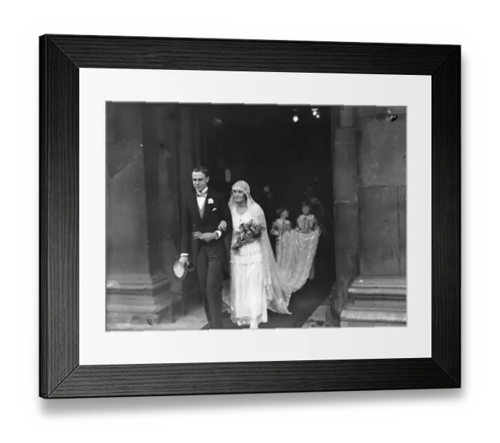 Framed Print : Wedding of Mr Ronald Simpson and Miss Maravan at St Martins in the Field 19 October