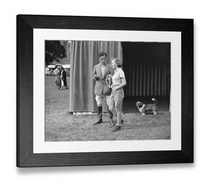 Framed Print : At the Polo at Cowdray Park at Midhurst in Sussex, Daphne Pearson with Mr John Lakin Framed Print : At the Polo at Cowdray Park at Midhurst in Sussex, Daphne Pearson with Mr John Lakin