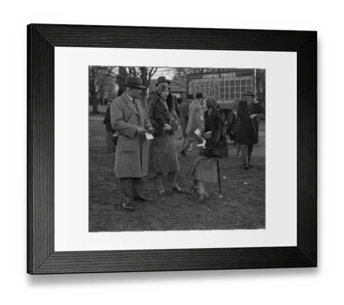 Framed Print : At Lingfield Park racecourse, Surrey, Mr A H Weston and friends. 16th January 1932 Framed Print : At Lingfield Park racecourse, Surrey, Mr A H Weston and friends. 16th January 1932