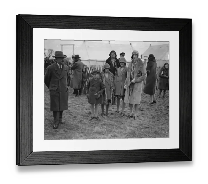 Framed Print : Beaufort Hunt point to point at Leighterton. Lord Burghersh ( little boy ), his mother