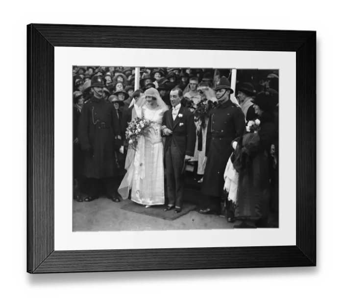 Framed Print : Wedding of Sir George Beaumont and Miss Renee Northey at Epsom Bride and groom 17