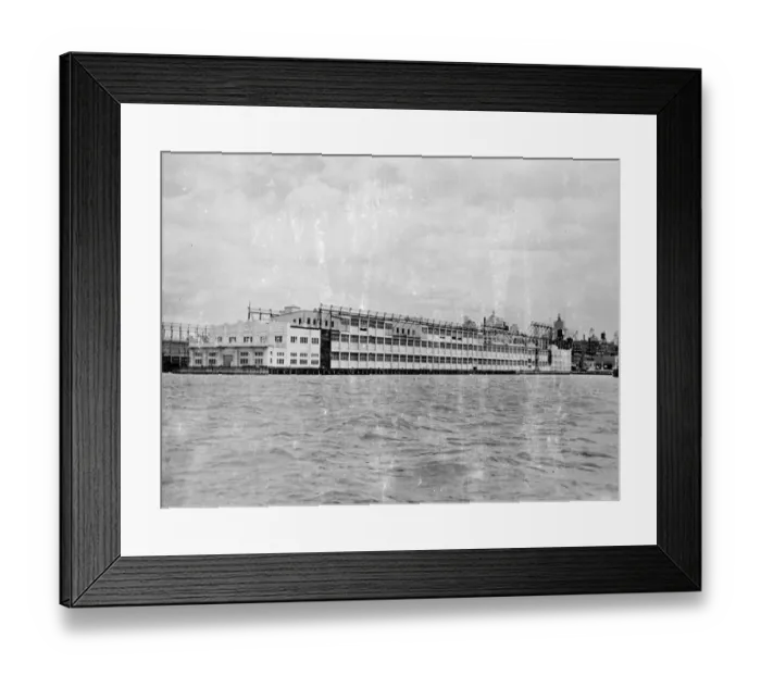 Framed Print : Queen Mary s, New York Berth nearing completion. Work rushed for maiden voyage Framed Print : Queen Mary s, New York Berth nearing completion. Work rushed for maiden voyage