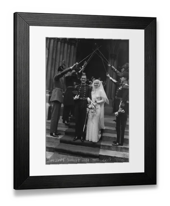 Framed Print : Ex Ambassadors son and ex Ministers daughter married. Miss Yvonne Marling