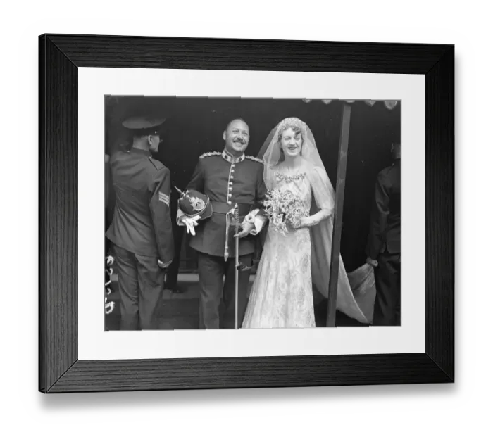 Framed Print : Lady Sylvia Maitland married to Lord Carew at St Margaret s. Lady Sylvia Maitland