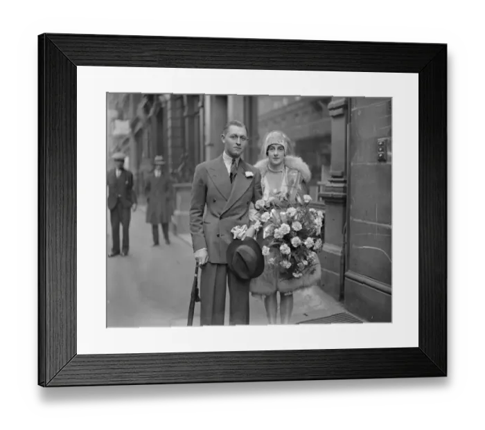 Framed Print : Mr Ormonde J Wedlake and Miss Elwy Jones ( daughter of Mr and Mrs Stanley D Jones