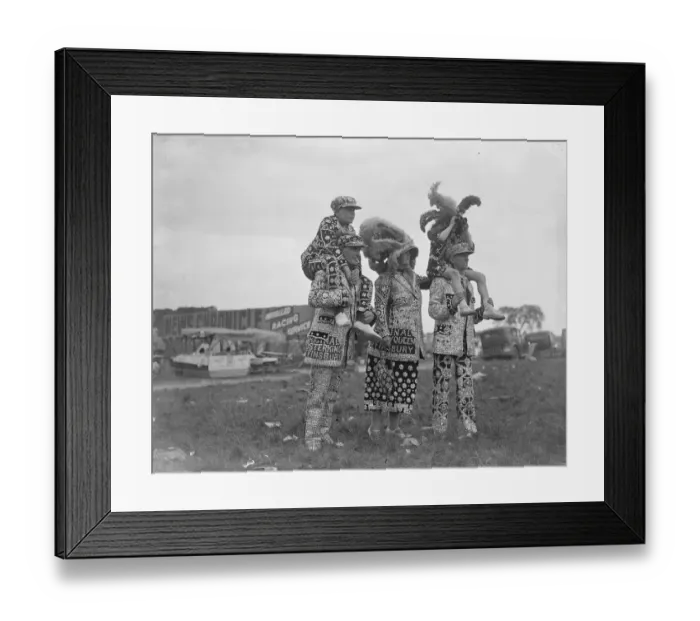 Framed Print : Pearly Prince and Princess had good view of the Derby. A family of Pearlies Framed Print : Pearly Prince and Princess had good view of the Derby. A family of Pearlies